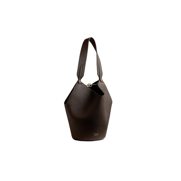 Mini Lotus Tote in Espresso Pebbled Leather