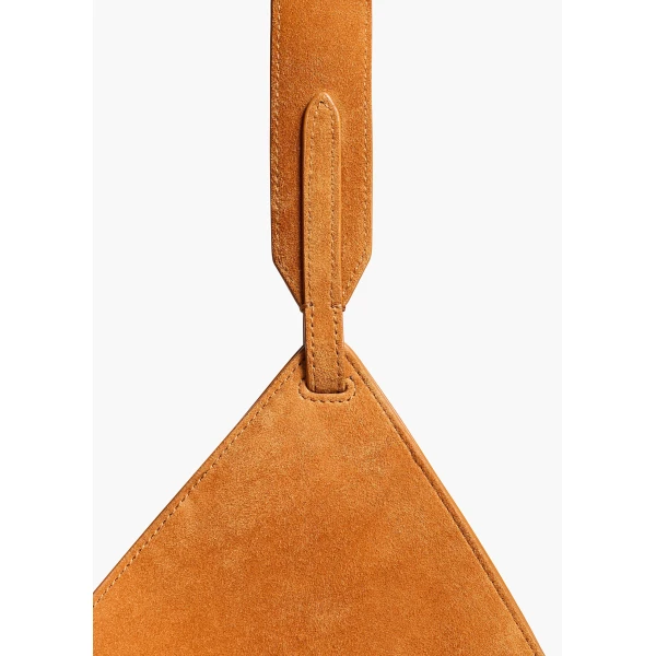 Khaite Mini Lotus Tote in Tan Suede | Totes & Top-Handle Bags | Coveti