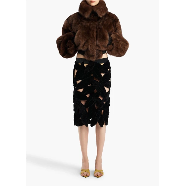 Khaite Neela Skirt in Black | Skirts | Coveti