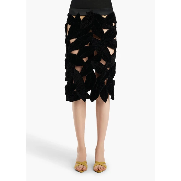 Khaite Neela Skirt in Black | Skirts | Coveti
