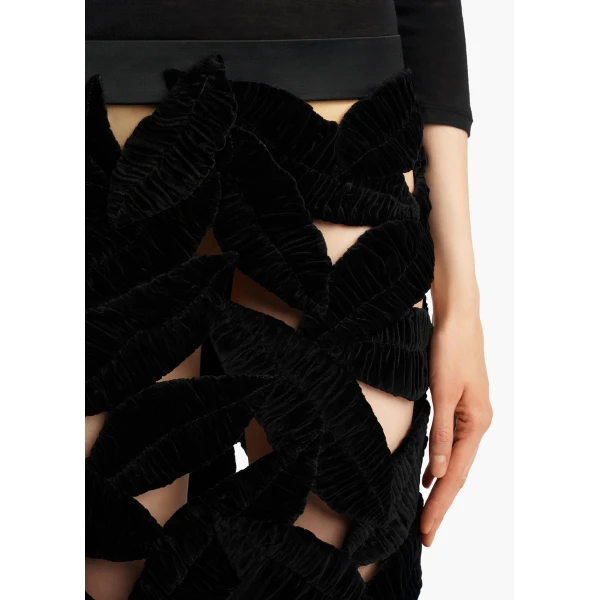 Khaite Neela Skirt in Black | Skirts | Coveti