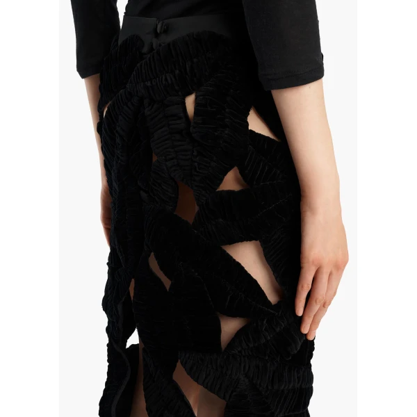 Khaite Neela Skirt in Black | Skirts | Coveti