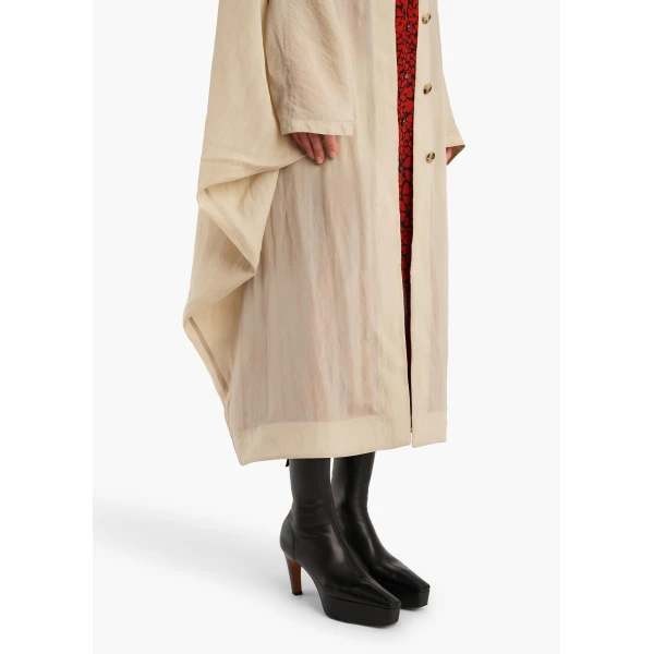 Khaite Noa Coat in Limestone | Coats | Coveti