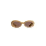 Khaite Oliver Peoples 1992C Sunglasses in Beige Silk and Brown