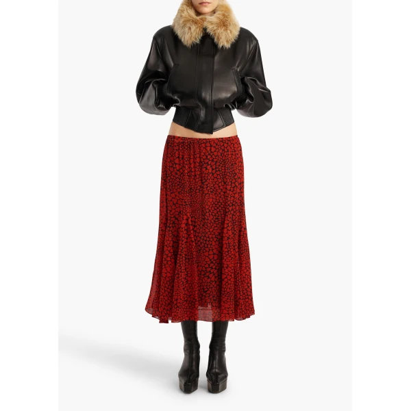Khaite Ophelia Skirt in Black and Red | Skirts | Coveti