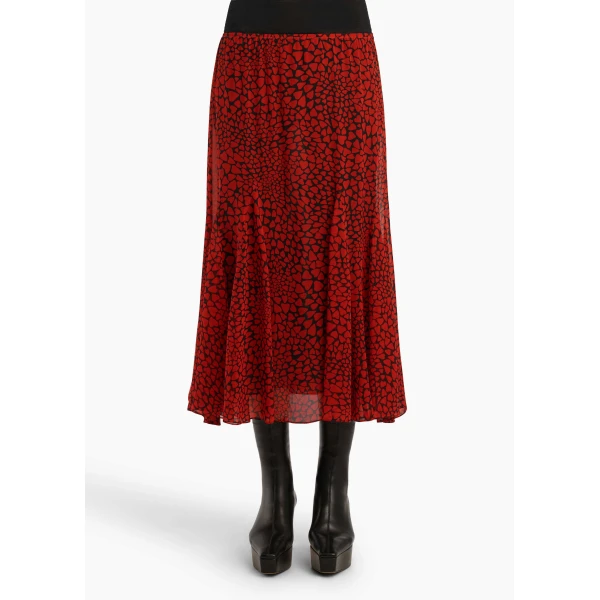 Khaite Ophelia Skirt in Black and Red | Skirts | Coveti