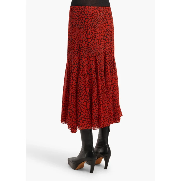 Khaite Ophelia Skirt in Black and Red | Skirts | Coveti