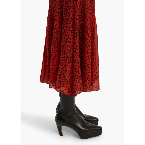 Khaite Ophelia Skirt in Black and Red | Skirts | Coveti