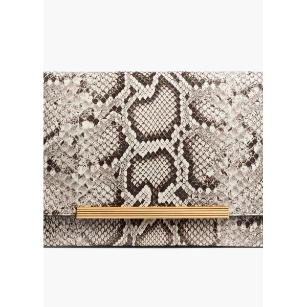 Khaite Piper Clutch In Natural Python | Clutch Bags | Coveti