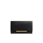 Khaite Piper Clutch in Black Leather | Clutch Bags | Coveti