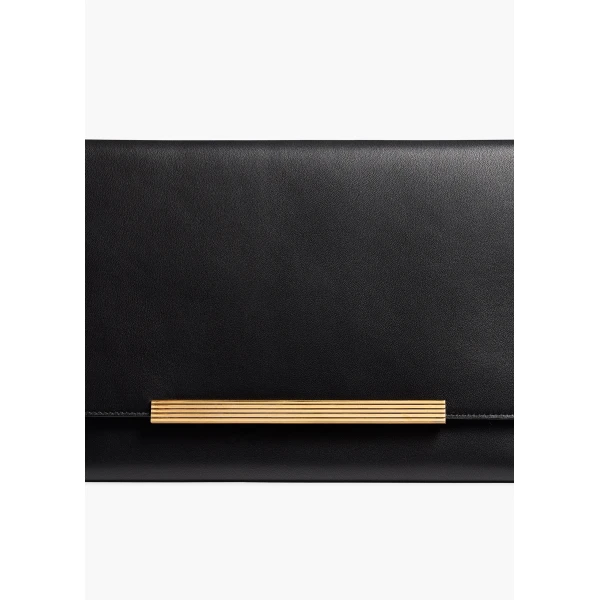 Khaite Piper Clutch in Black Leather | Clutch Bags | Coveti