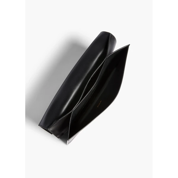 Khaite Piper Clutch in Black Leather | Clutch Bags | Coveti