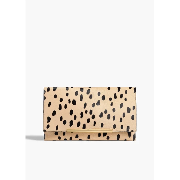 Khaite Piper Clutch in Spotted Haircalf | Clutch Bags | Coveti