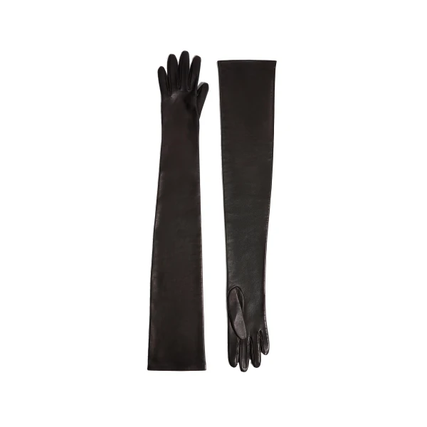 Remo Long Gloves in Black Leather