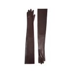 Khaite Remo Long Gloves in Brown Leather