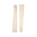 Khaite Remo Long Gloves in Cream Leather