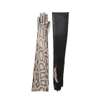 Khaite Remo Long Gloves in Natural Python | Gloves | Coveti