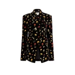 Khaite Rolo Jacket in Black Flower Embroidery | Jackets | Coveti