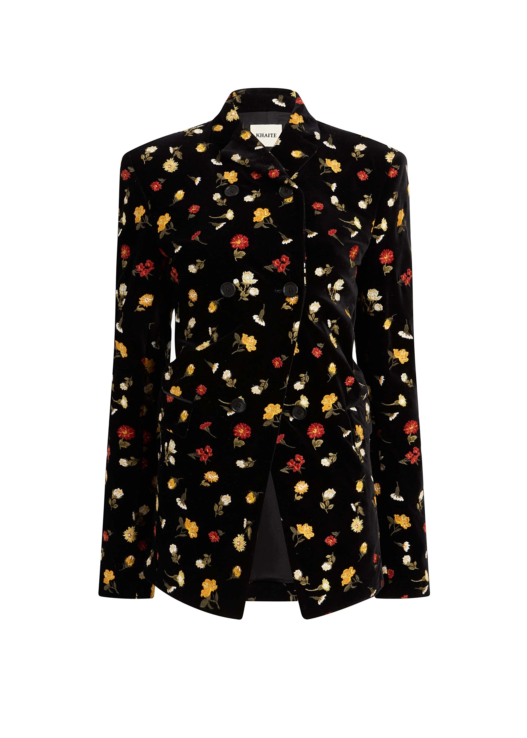 Khaite Rolo Jacket in Black Flower Embroidery 0 Khaite Rolo Jacket in Black Flower Embroidery | Jackets | Coveti