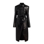 Khaite Rolon Coat in Black Leather | Leather Coats | Coveti