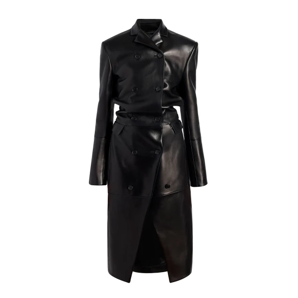 Rolon Coat in Black Leather