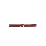 Khaite Saddle Belt in Oxblood Leather with Gold