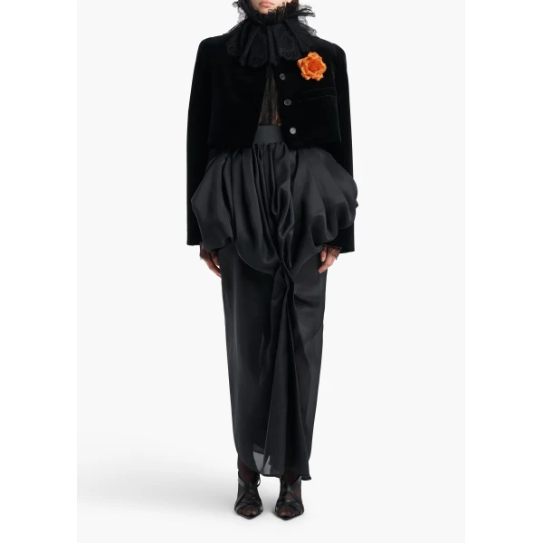 Khaite Samo Jacket in Black Velvet | Jackets | Coveti