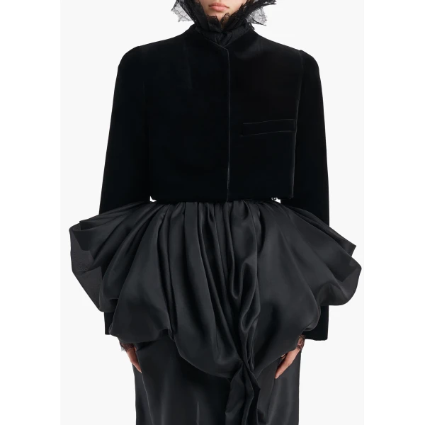 Khaite Samo Jacket in Black Velvet | Jackets | Coveti