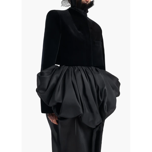 Khaite Samo Jacket in Black Velvet | Jackets | Coveti
