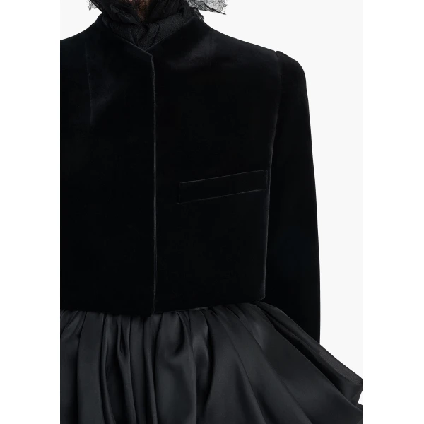 Khaite Samo Jacket in Black Velvet | Jackets | Coveti