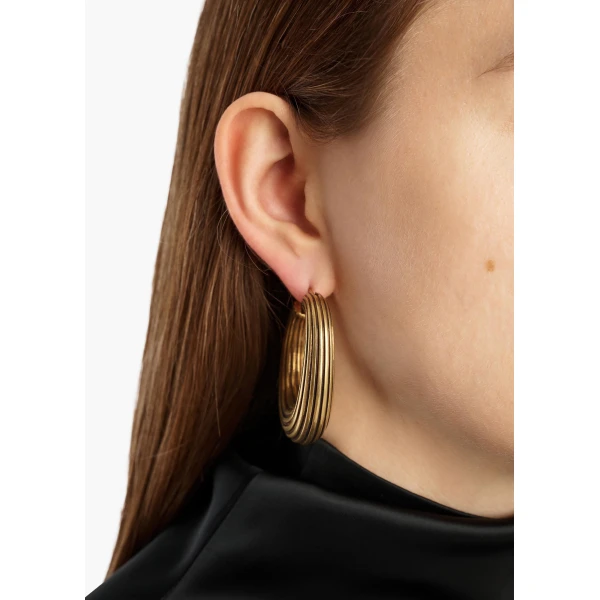 Santa Fe Hoop Earrings in Antique Gold - Image 2