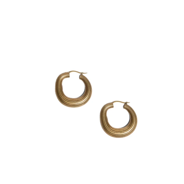 Khaite Santa Fe Hoop Earrings in Antique Gold