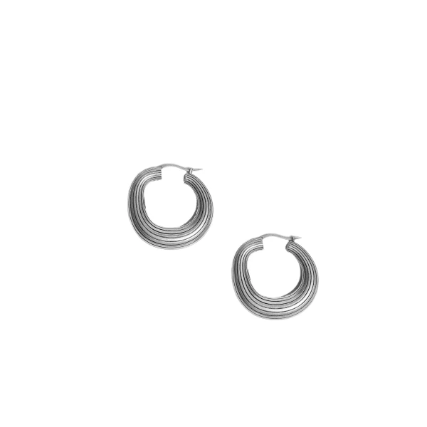 Khaite Santa Fe Hoop Earrings in Antique Silver