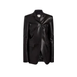 Khaite Sarmine Jacket in Black Leather | Jackets | Coveti