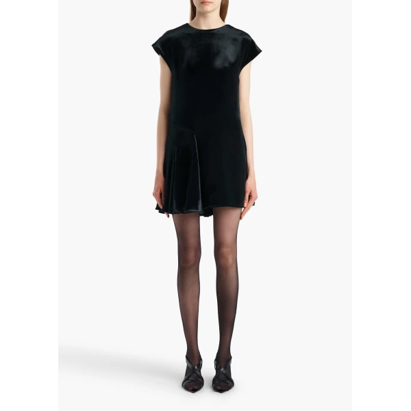 Khaite Scarla Dress in Black Velvet | Dresses | Coveti