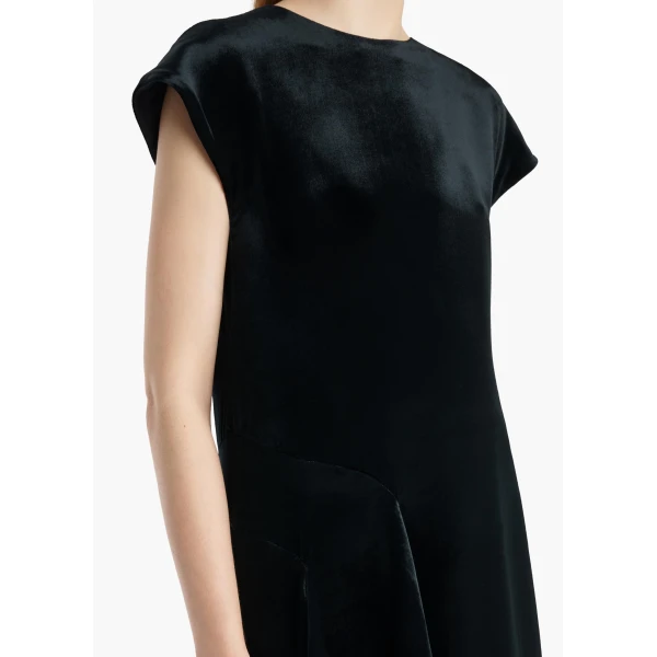 Khaite Scarla Dress in Black Velvet | Dresses | Coveti