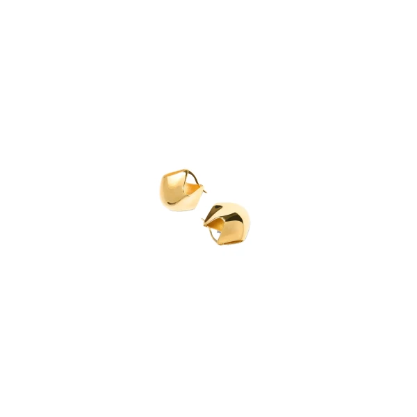 Small Lotus Earrings in Gold - Image 3