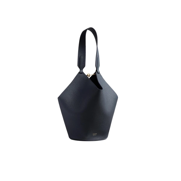 Small Lotus Tote in Midnight Navy Pebbled Leather