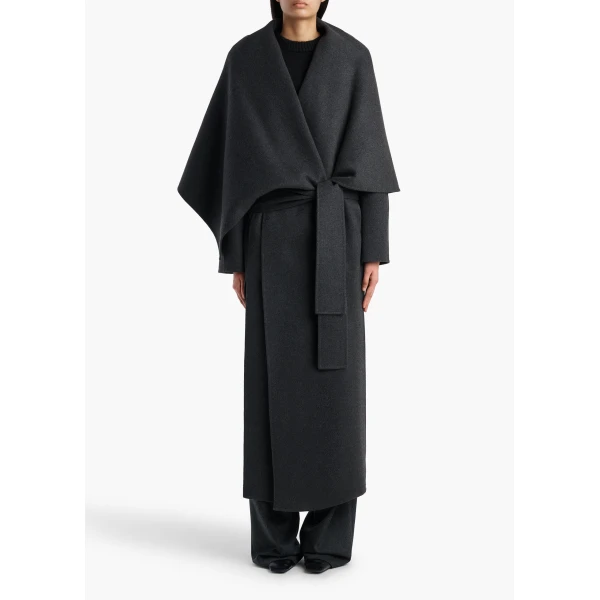 Khaite Sonti Coat in Charcoal | Coats | Coveti
