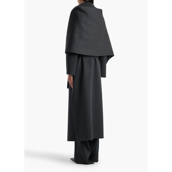 Khaite Sonti Coat in Charcoal | Coats | Coveti