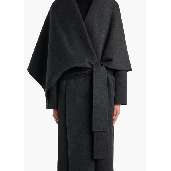 Khaite Sonti Coat in Charcoal | Coats | Coveti
