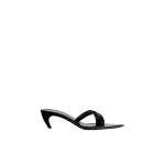Khaite Sophie Kitten Heel Sandal in Black Patent Leather | Sandals | Coveti