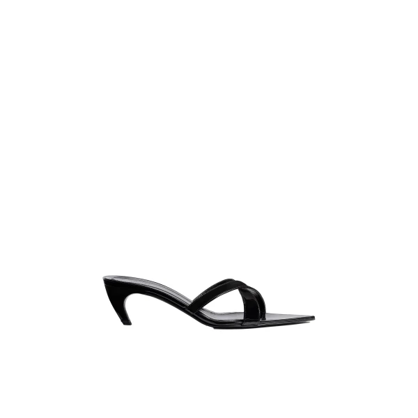Sophie Kitten Heel Sandal in Black Patent Leather
