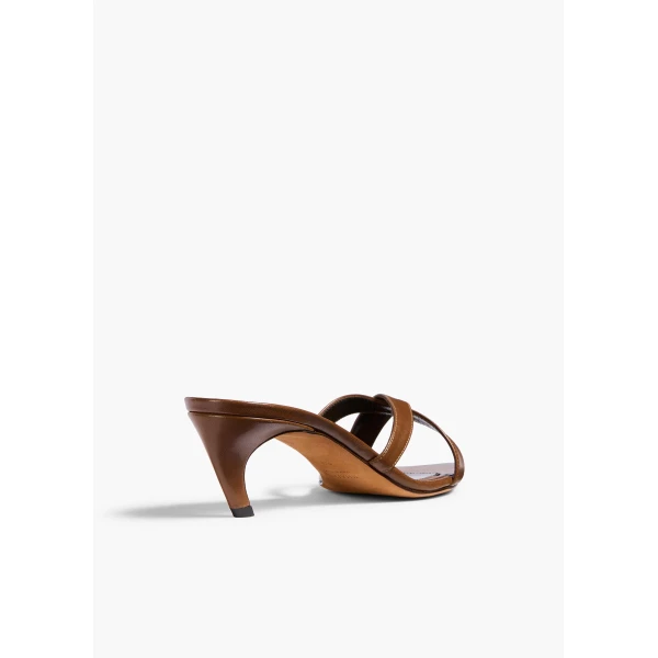 Khaite Sophie Kitten Heel Sandal in Cigar | Sandals | Coveti