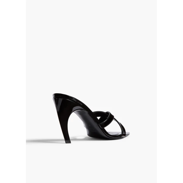 Khaite Sophie Sandal in Black Patent Leather | Sandals | Coveti