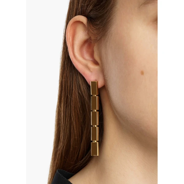 Khaite Staple Drop Earring in Gold | Earrings | Coveti
