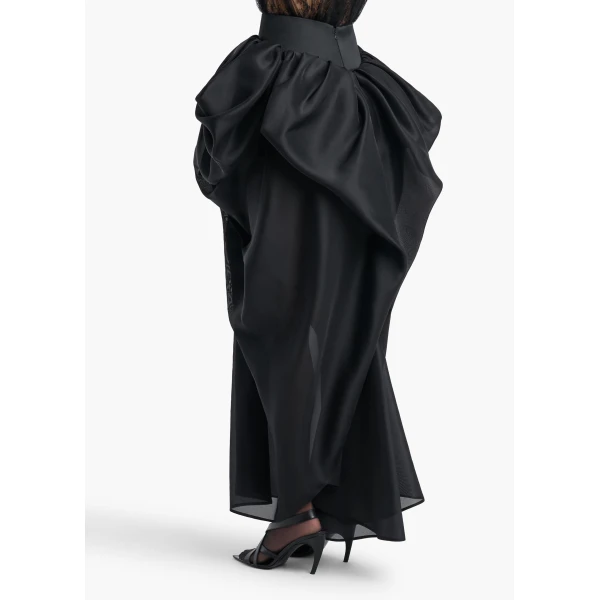 Khaite Tessa Skirt in Black Silk | Skirts | Coveti
