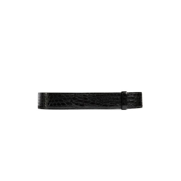 Khaite Theo Waist Belt in Black Croc-Embossed Leather