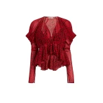 Khaite Tylar Top in Black and Red | Tops | Coveti