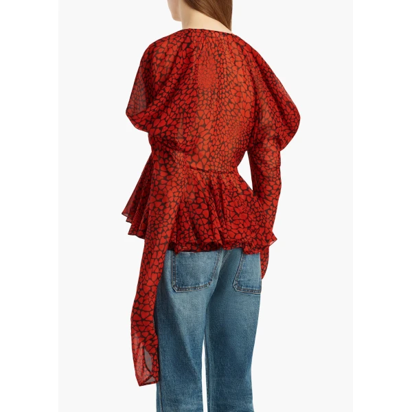 Khaite Tylar Top in Black and Red | Tops | Coveti